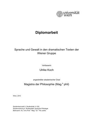 Diplomarbeit - Universität Wien