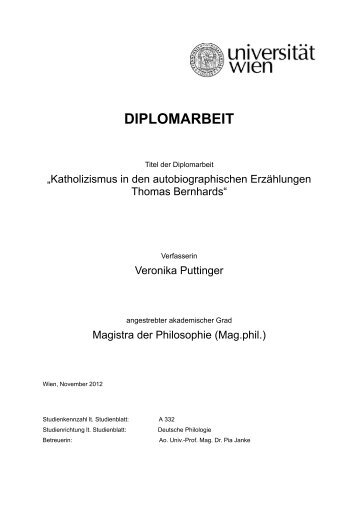 DIPLOMARBEIT - Institut für Germanistik - Universität Wien