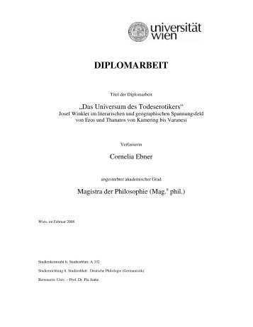 DIPLOMARBEIT - Universität Wien