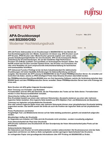White Paper: APA-Druckkonzept mit BS2000/OSD - Fujitsu