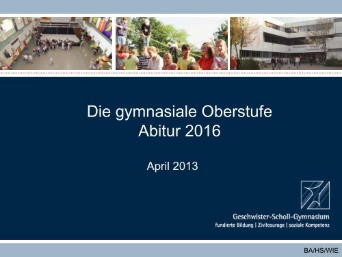 Die gymnasiale Oberstufe Abitur 2016