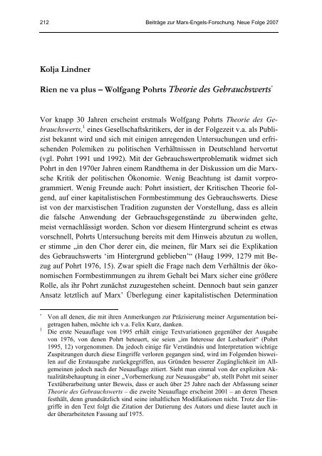 Wolfgang Pohrts Theorie des Gebrauchswerts - HAL
