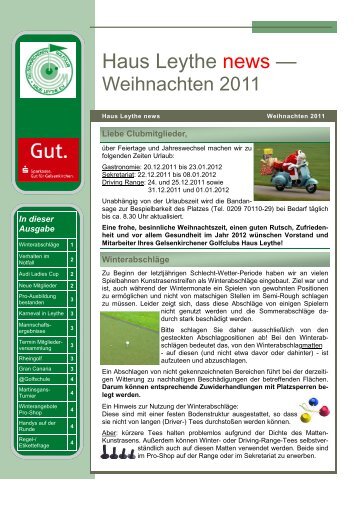 Ausgabe Weihnachten 2011 - Golfclub Haus Leythe eV