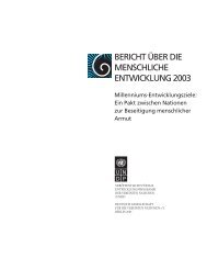 bericht über die menschliche entwicklung 2003 - Human ...