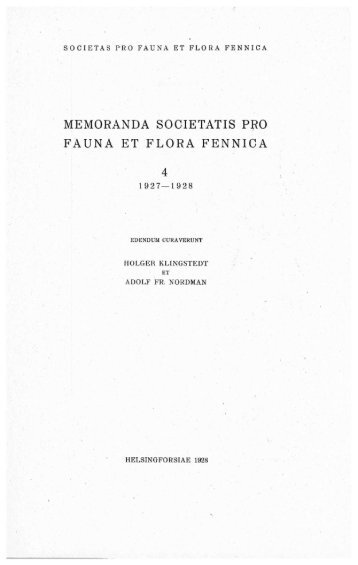 memoranda societatis pro fauna et flora fennica - Helda