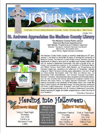 St. Andrews Retirement Community October Newsletter