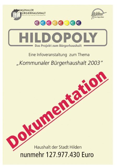 Dokumentation zum Bürgerhaushalt 2003 - Hilden