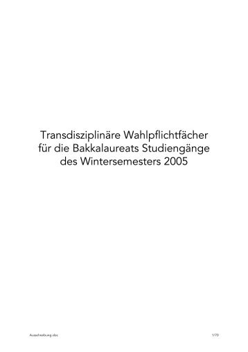 Titel der Lehrveranstaltung