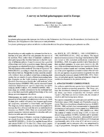 A survey on herbal galactagogues used in Europe - Horizon ...