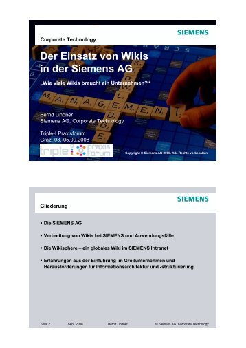 Der Einsatz von Wikis in der Siemens AG