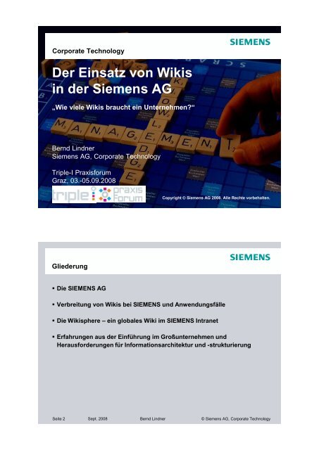 Der Einsatz von Wikis in der Siemens AG