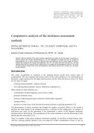 Comparative analysis of the stickiness assessment methods - ICAC ...