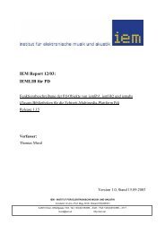 IEM Report 12/03 - Institut für Elektronische Musik und Akustik - IEM