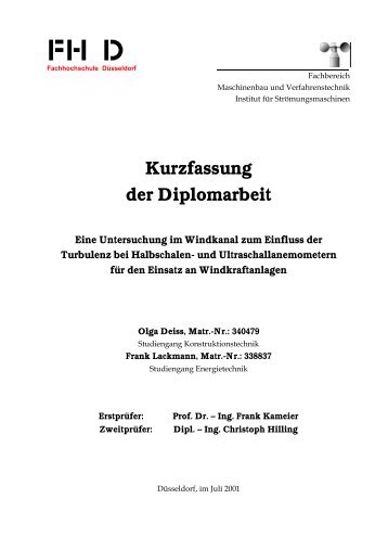 Zusammenfas. [PDF, 1,5 MB] - Fachhochschule Düsseldorf