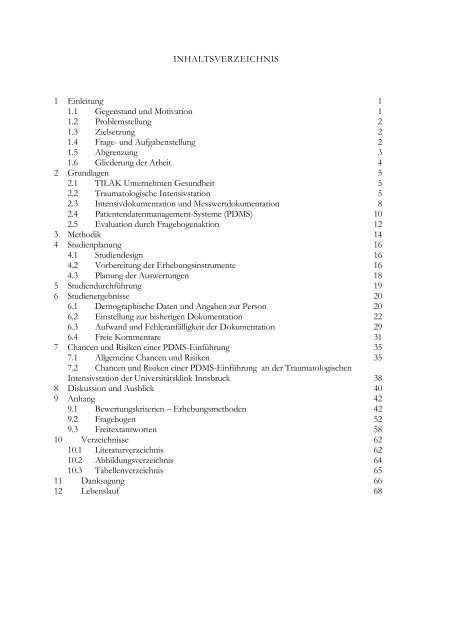 Evaluation der Messwertdokumentation als Teil der Patienten ...