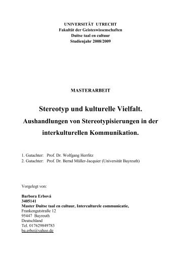 Stereotyp und kulturelle Vielfalt. - Igitur