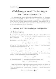 Gleichungen und Herleitungen zur Supersymmetrie