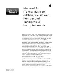 Mastered for iTunes: Musik so erleben, wie sie vom Künstler ... - Apple