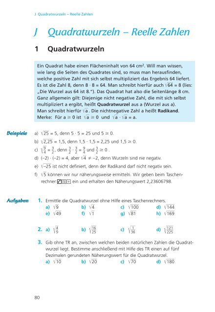 J Quadratwurzeln – Reelle Zahlen - Buch.de