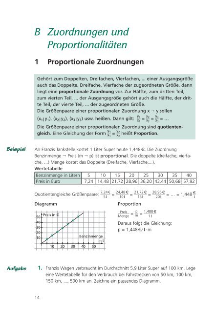 B Zuordnungen und Proportionalitäten 1 Proportionale ... - Buch.de