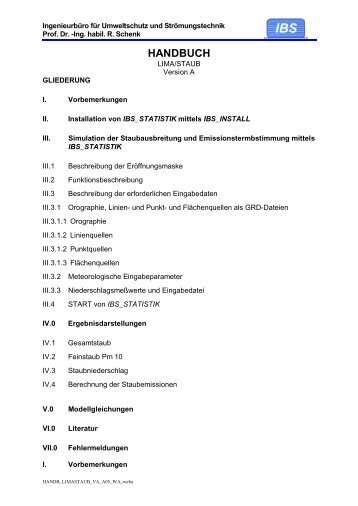 Dokumentation und Handbuch zu LIMA/STAUB - die wettiner