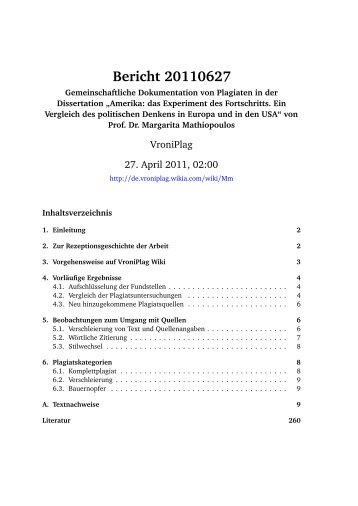Bericht 20110627 — Gemeinschaftliche Dokumentation von ... - Wikia