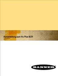 Kurzanleitung zum iVu Plus BCR - Banner Engineering