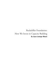 Rockefeller Foundation: How We Invest in Capacity ... - World Bank