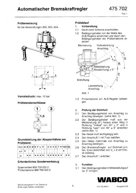 Automatischer Bremskraftregler - inform - WABCO