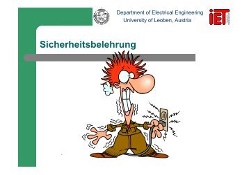 Sicherheitsbelehrung Elektrotechnik I