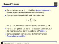 Support-Vektoren Die mit heißen Support-Vektoren. (Diese liegen ...