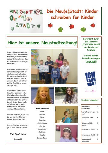 Die Neu(e)Stadt: Kinder schreiben für Kinder - Internationaler Bund