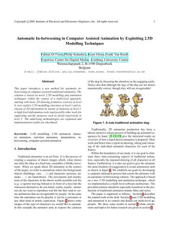 Automatic In-betweening in Computer Assisted Animation ... - CiteSeer