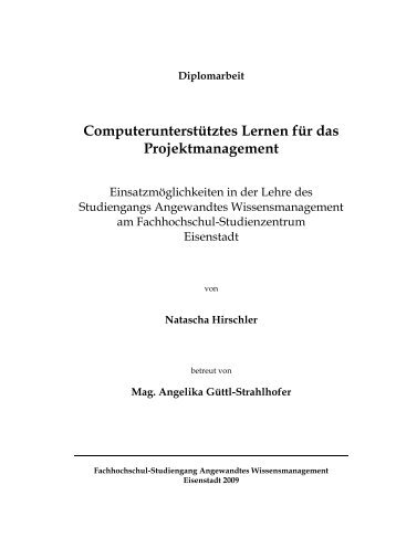 Computerunterstütztes Lernen für das Projektmanagement