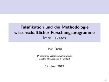 Falsifikationismus und Methodologie der Forschungsprogramme