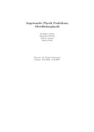 Angewandte Physik Praktikum, Oberflächenphysik