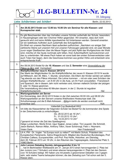 24.Bulletin 22.Feb - John-Lennon-Gymnasium