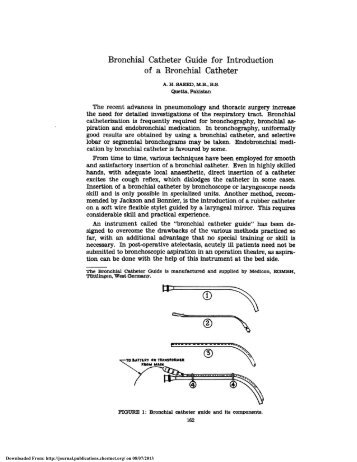 Bronchial Catheter Guide for Introduction of a Bronchial ... - Chest
