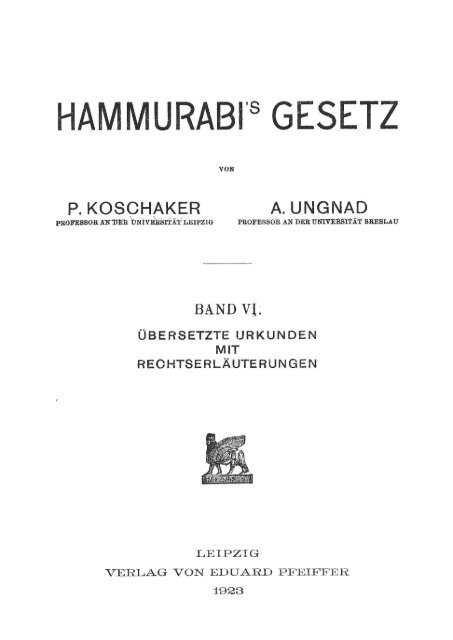 HAMMURABi' GESETZ - JScholarship