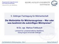 Die Weltmärkte für Milcherzeugnisse – Wer oder was bestimmt die ...