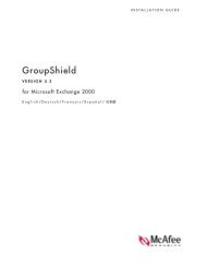 GroupShield 5.2 for Exchange 2000 Installation Guide - McAfee