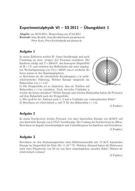 ExPhy6 SS11 Dueren Uebungen+Lsg.pdf