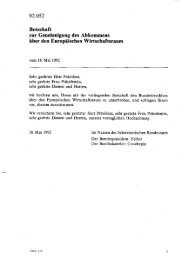 Botschaft des Bundesrates zur Genehmigung des ... - ETH Zürich