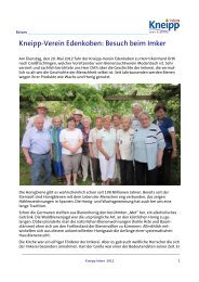 Kneipp-Verein Edenkoben: Besuch beim Imker - Kneipp-Bund e.V.