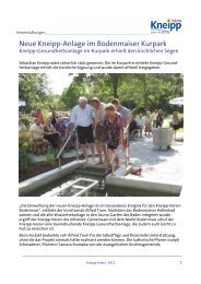 Neue Kneipp-Anlage im Bodenmaiser Kurpark - Kneipp-Bund e.V.