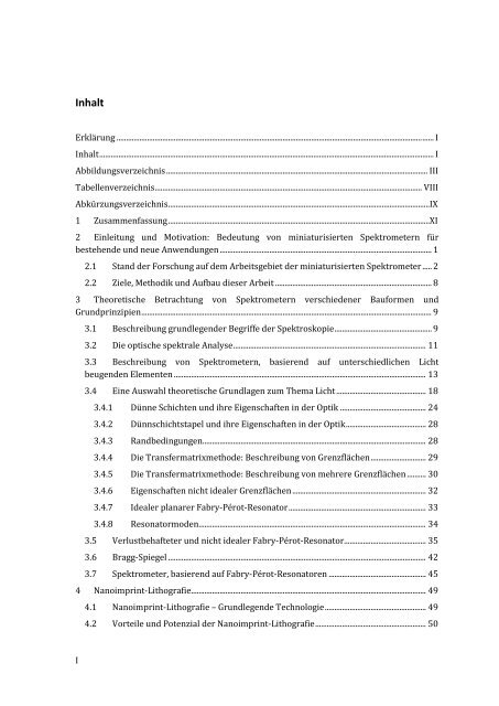 Untersuchungen zu Fabry-Pérot Filterfeldern - KOBRA - Universität ...