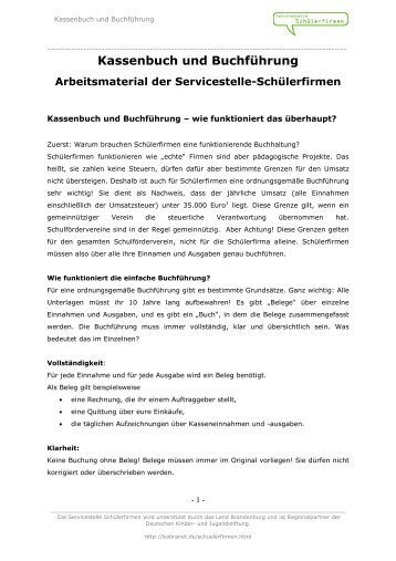 Kassenbuch - buchführung überarbeitet - kobra.net