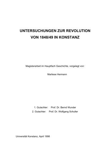 untersuchungen zur revolution von 1848/49 in konstanz - KOPS ...