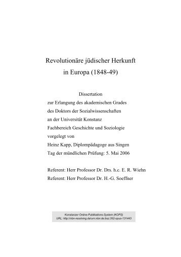 Revolutionäre jüdischer Herkunft - KOPS - Universität Konstanz
