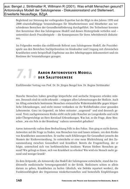 7.1.Aaron Antonovskys Modell der Salutogenese